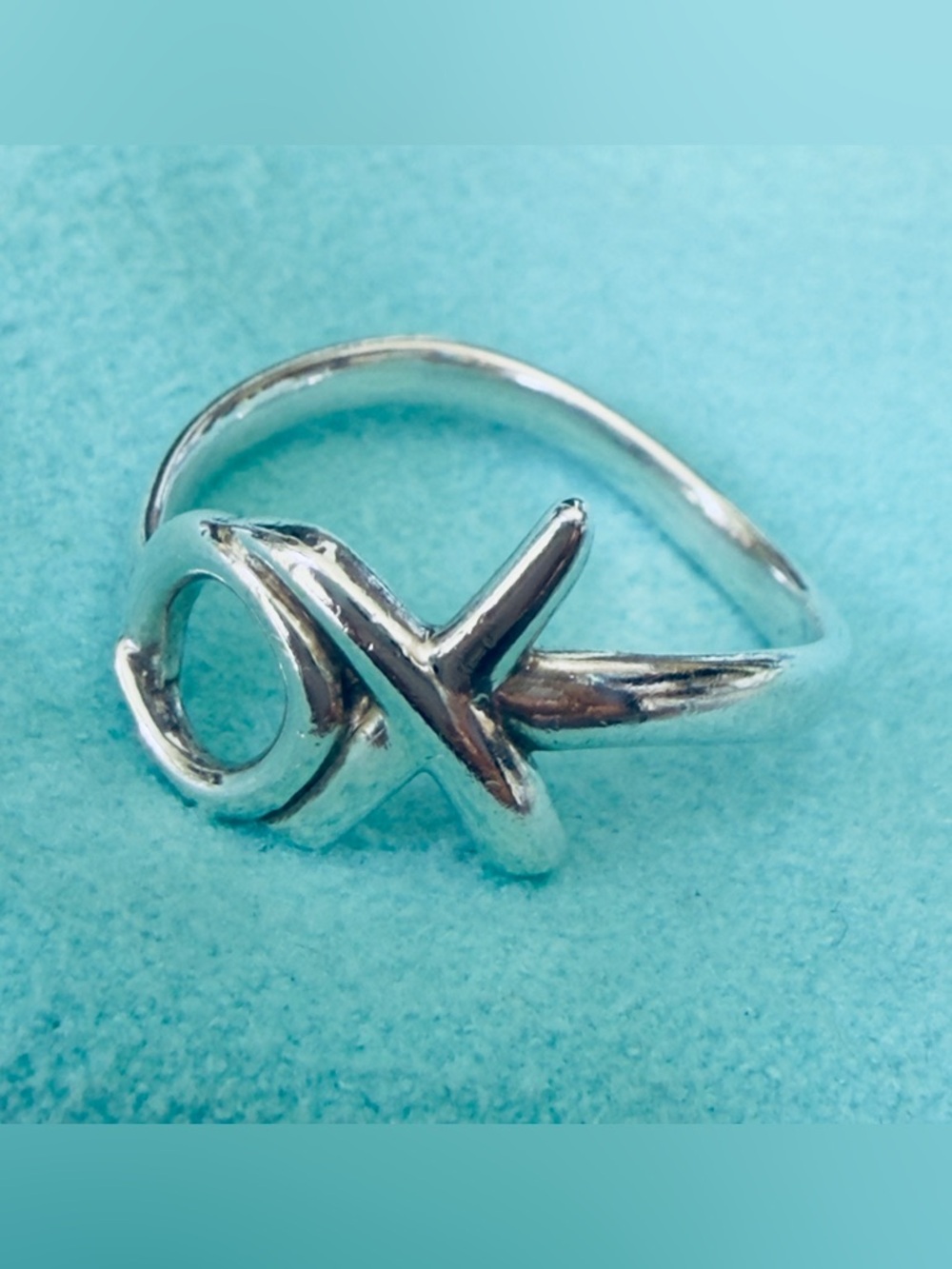 Tiffany & Co. 925 Silver Paloma Picasso Graffiti XO Ring Size 6